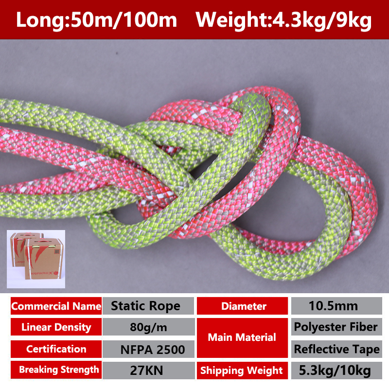 Lina wspinaczkowa 10,5 mm 100M – Rope Climbing Static recenzja i cena