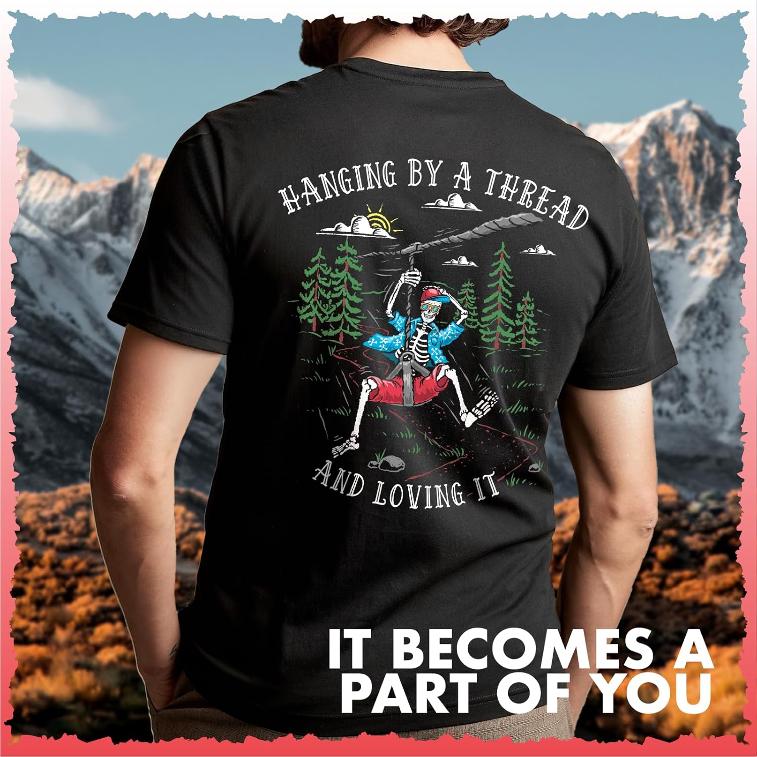 Koszulka męska z grafiką szkie – Outdoor Adventure Zipline recenzja i cena